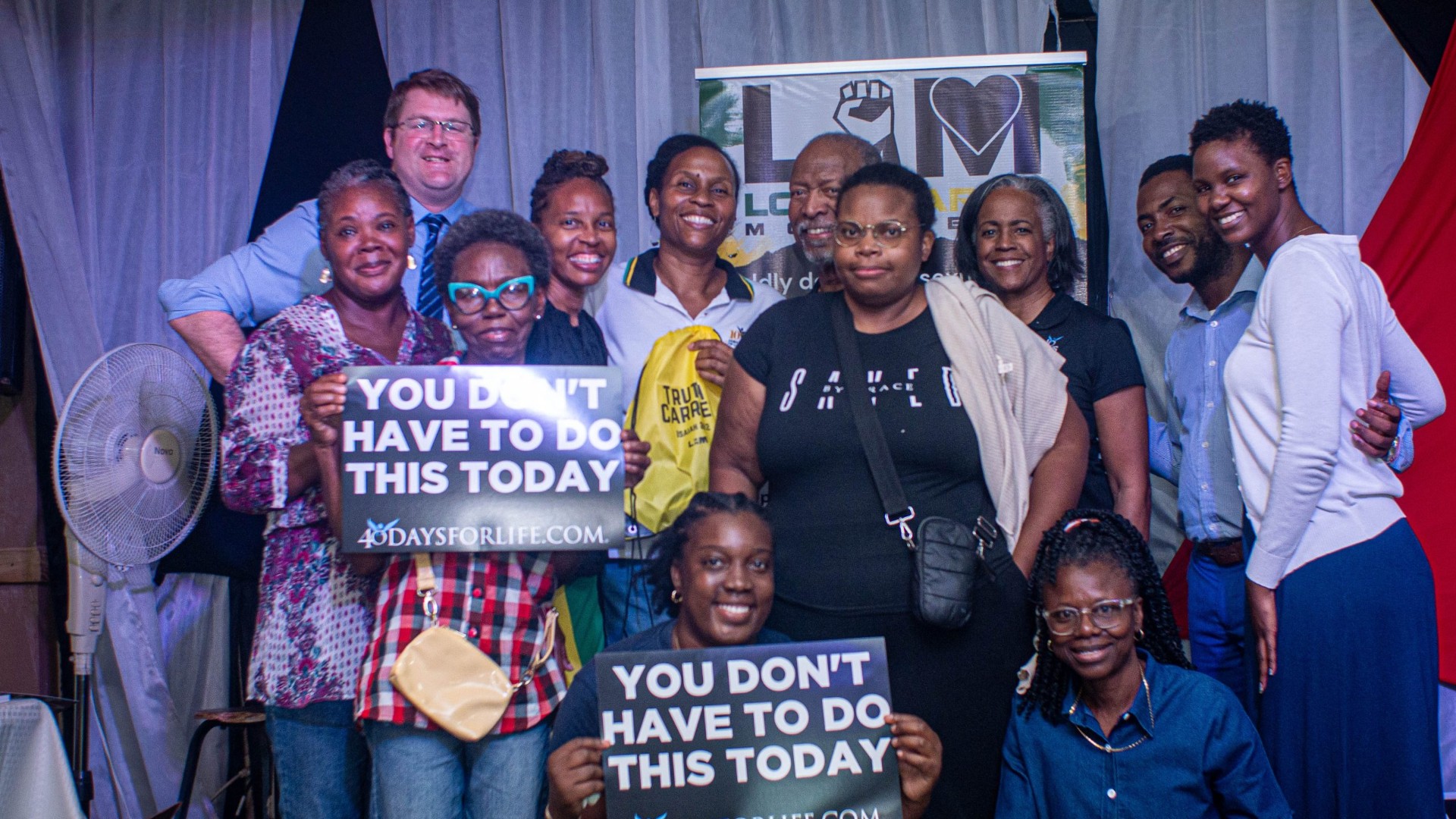 Love March Movement volunteers at a 40 Days for Life gathering